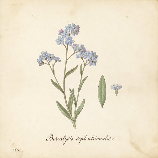 Alaska Forget-Me-Not botanical plate