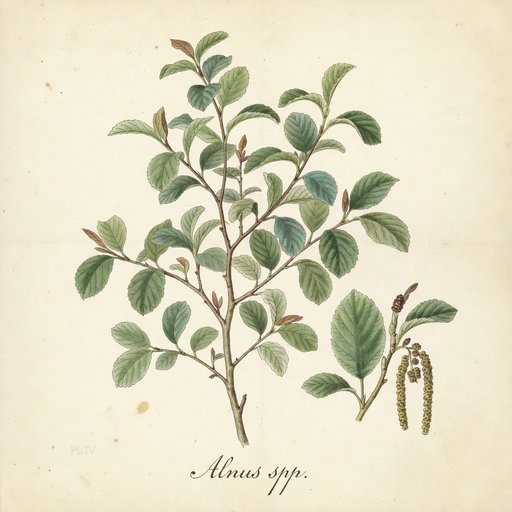 Alder botanical plate