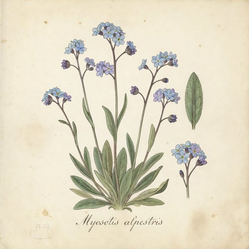 Alpine Forget-Me-Not botanical plate