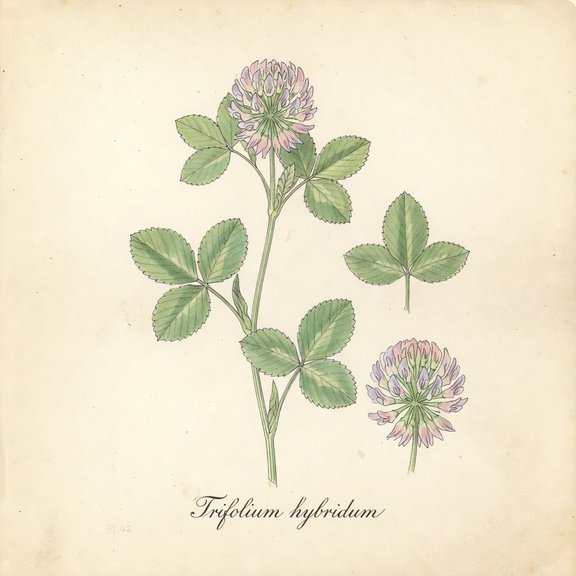 Alsike Clover botanical plate