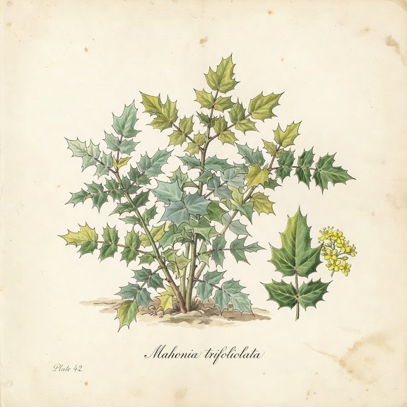 and agarita botanical plate