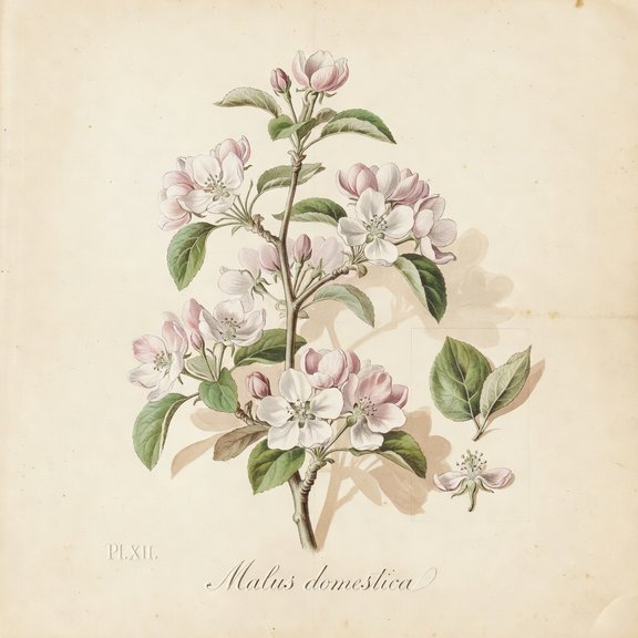 Apple blossom botanical plate