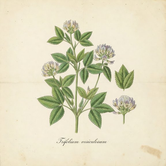 Arrowleaf Clover botanical plate