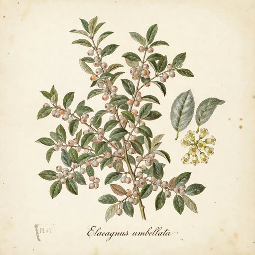 Autumn Olive botanical plate