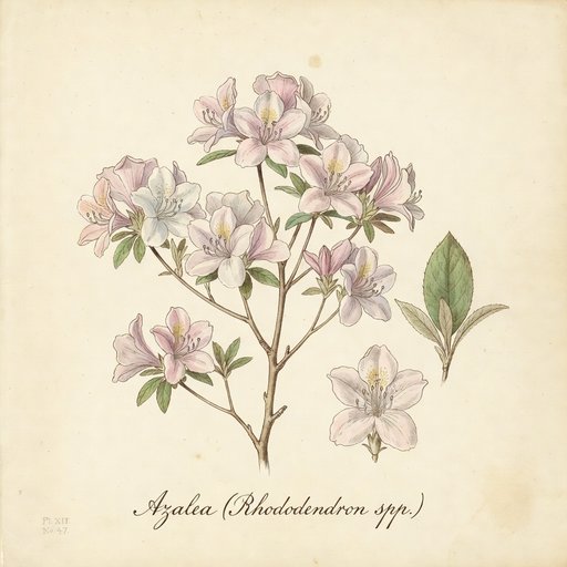 Azalea botanical plate