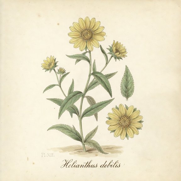 Beach Sunflower botanical plate