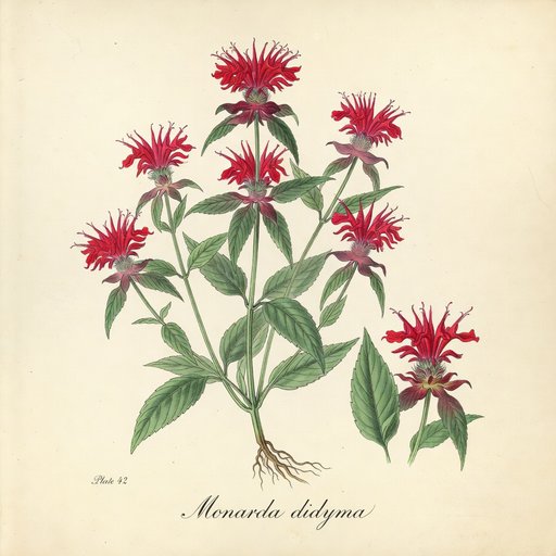 Bee Balm botanical plate