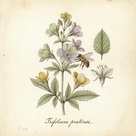 bee botanical plate