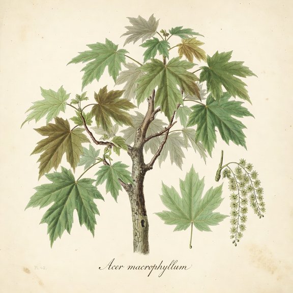 bigleaf maple botanical plate