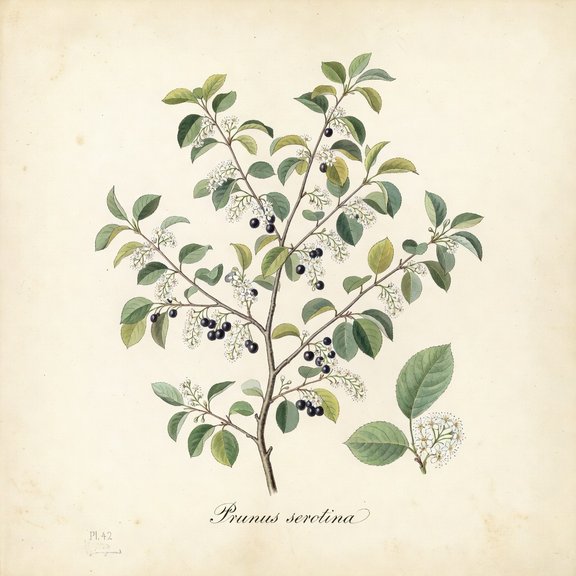 black cherry botanical plate