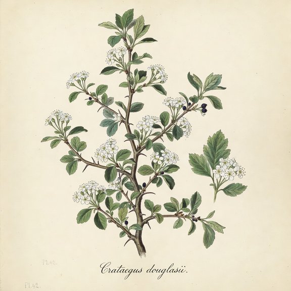 Black Hawthorn botanical plate