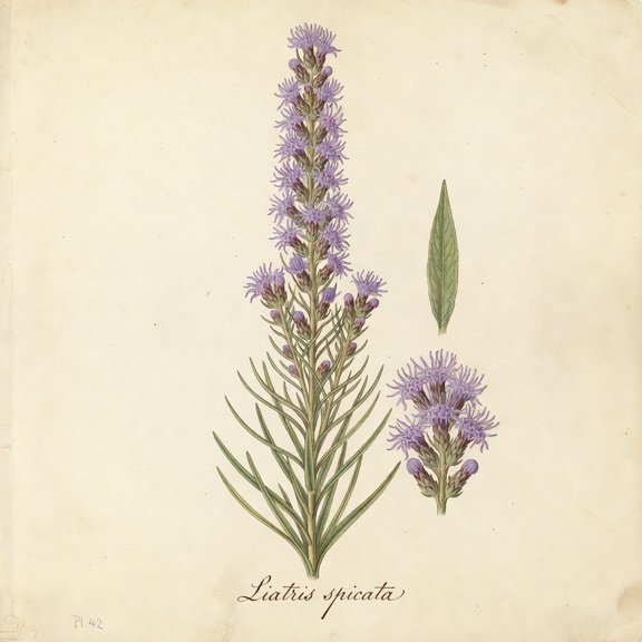 Blazing Star botanical plate