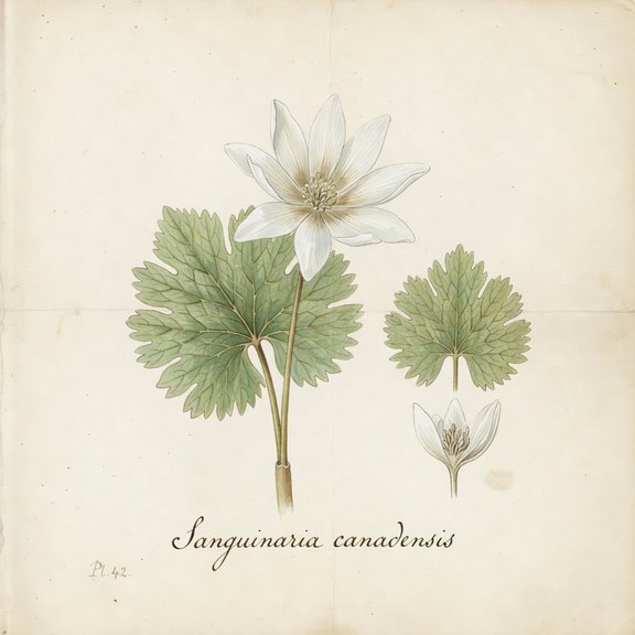 Bloodroot botanical plate