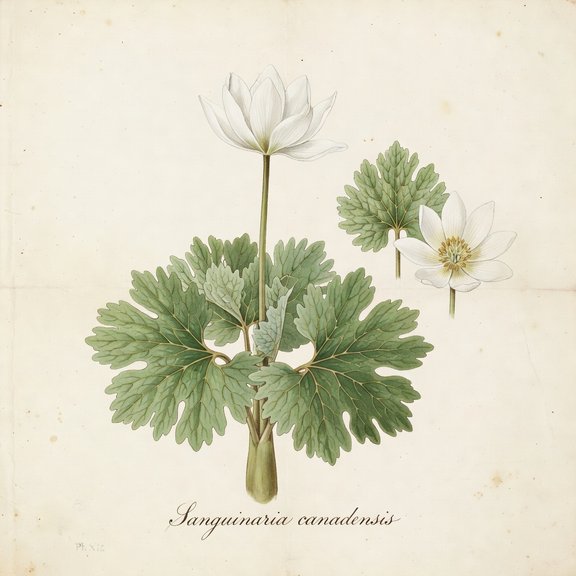 Bloodroot botanical plate