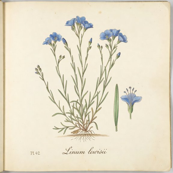 Blue Flax botanical plate