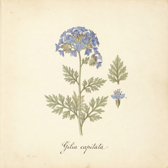 Blue Gilia botanical plate
