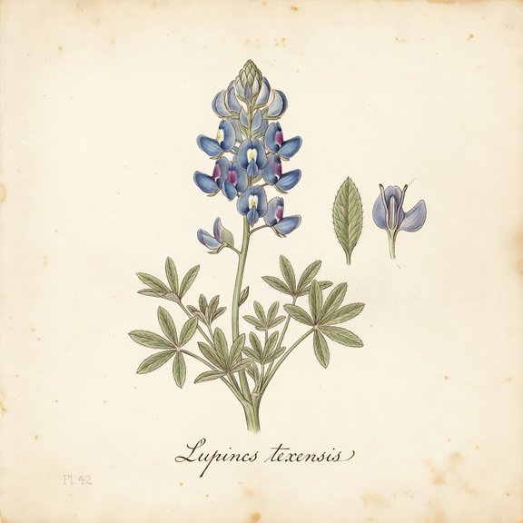 bluebonnet botanical plate