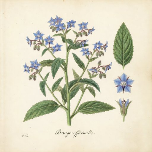Borage botanical plate