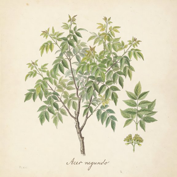 Boxelder botanical plate