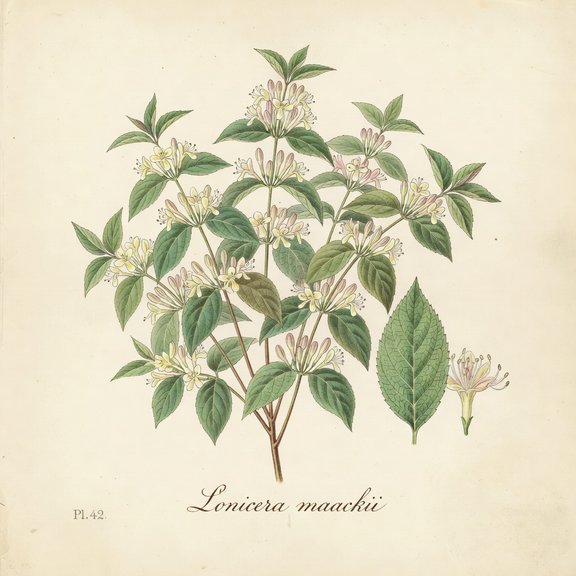 Bush Honeysuckle botanical plate