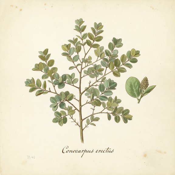 Buttonwood botanical plate
