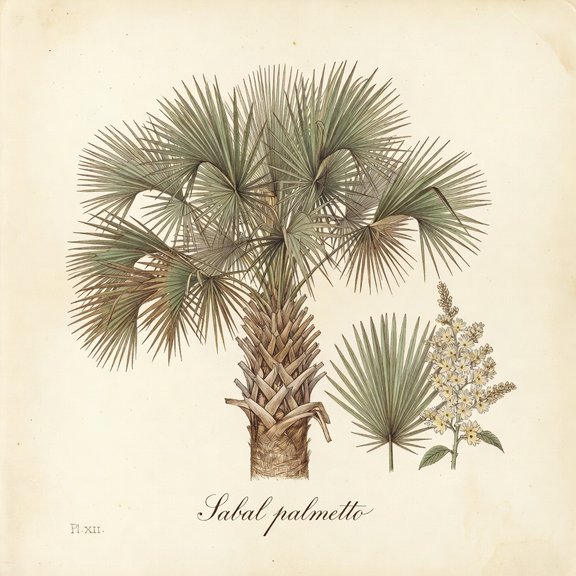 Cabbage Palm botanical plate