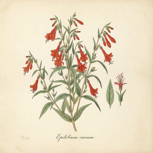 California Fuchsia botanical plate