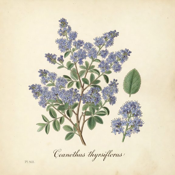 California lilac botanical plate