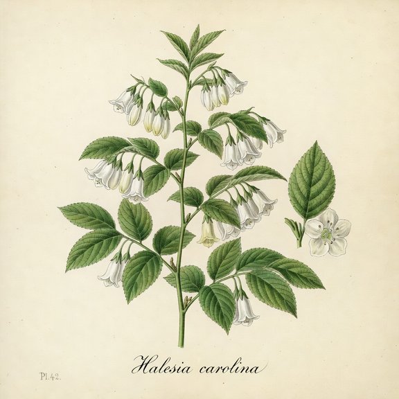 Carolina Silverbell botanical plate