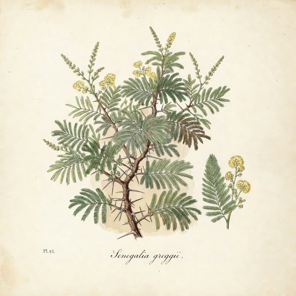 Catclaw Acacia botanical plate