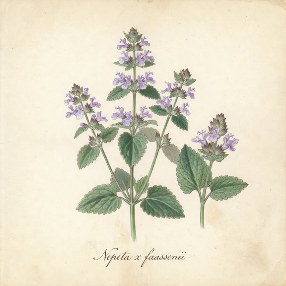 Catmint botanical plate