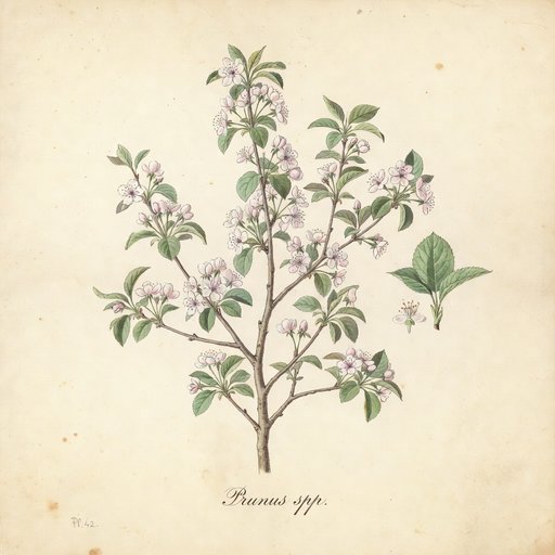 Cherry botanical plate