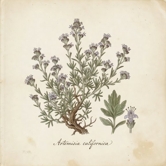 coastal sage botanical plate