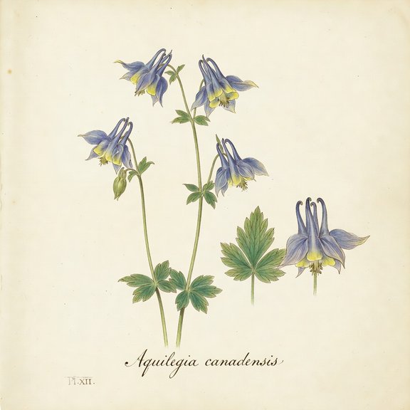 columbine botanical plate