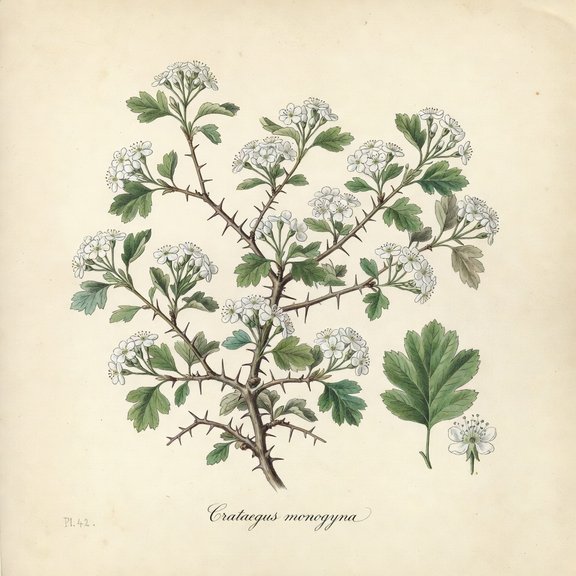 Common Hawthorn botanical plate