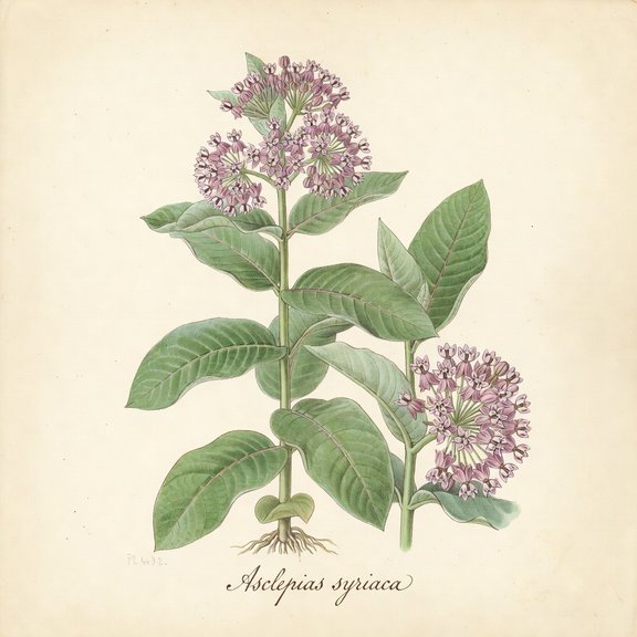 Common Milkweed botanical plate