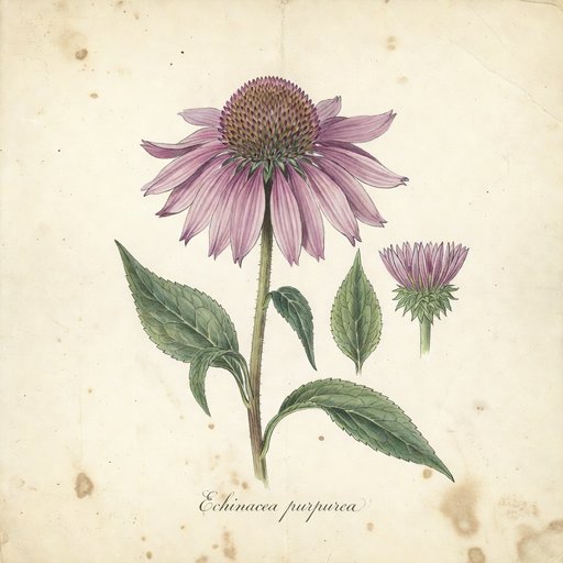 Coneflower botanical plate