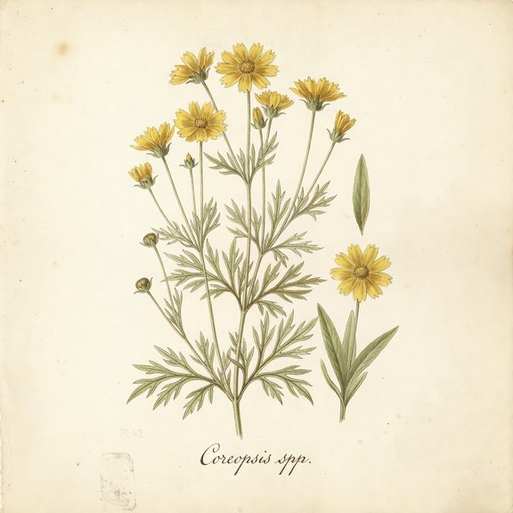 Coreopsis botanical plate