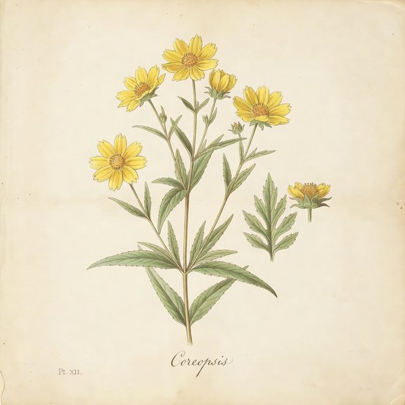 coreopsis botanical plate