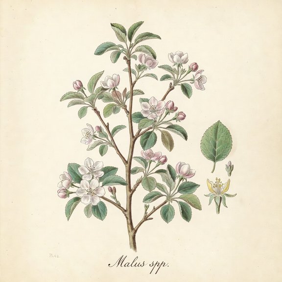 Crabapple botanical plate