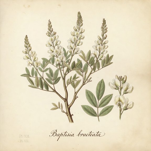 Cream Wild Indigo botanical plate