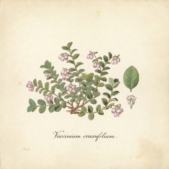 Creeping Blueberry botanical plate