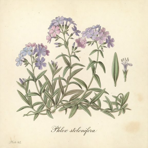 Creeping Phlox botanical plate