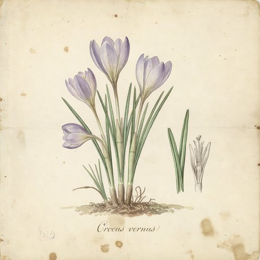 Crocus botanical plate