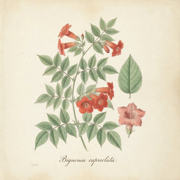 Crossvine botanical plate
