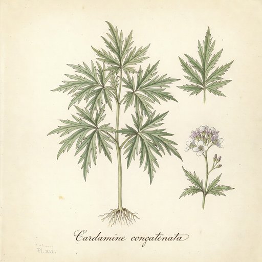 Cutleaf Toothwort botanical plate