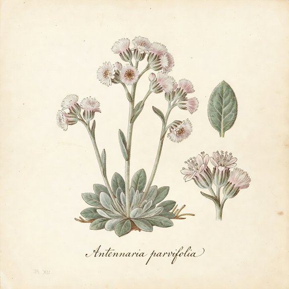 Dwarf Pussytoes botanical plate