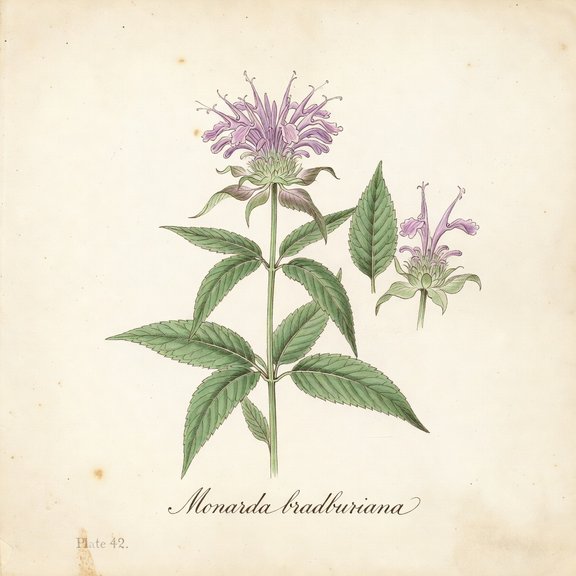 Eastern Beebalm botanical plate