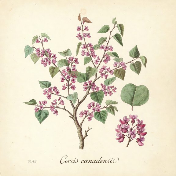 Eastern redbud botanical plate