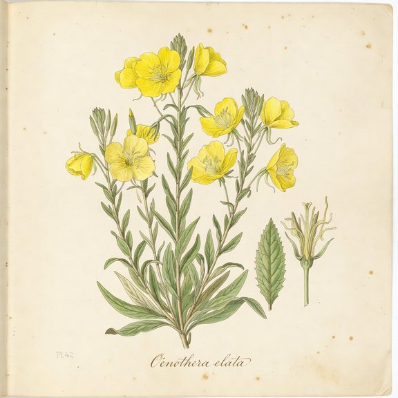 Evening Primrose botanical plate